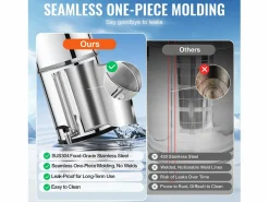 Discount Filtro de Agua Alimentado por Gravedad SucceBuy, Sistema de Filtración de Agua por Gravedad 8,5 L 2 Filtros Plateado
