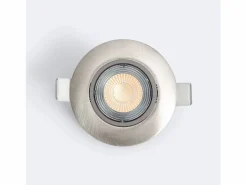 Ledkia Foco Downlight LED 5W Direccionable Circular Níquel Cepillado Corte Ø 68 mm 3000K Cálido Blanco