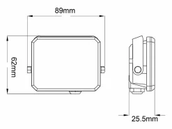 Foco LED exterior , 230 V, 10 W, 4000 K, cubierta lechosa, 950 lm, 89 x 62 x 25,5 mm