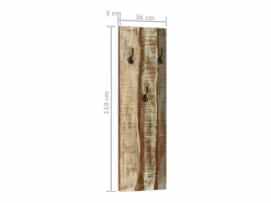Discount Folker Percheros de pared 2 uds madera maciza reciclada 36x3x110 cm Perchero