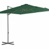 Clearance Garden Furniture Forest Park Sombrilla jardín voladiza palo de acero verde 250x250 cm