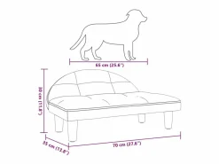 Garden Furniture Fort Morgan Cama para perros de tela oscuro 70x52x30 cm