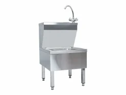 Clearance Fregadero comercial para lavado de manos con grifo de acero inoxidable Plateado