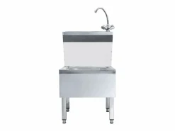 Clearance Fregadero comercial para lavado de manos con grifo de acero inoxidable Plateado