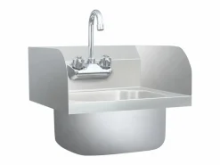 Outlet Fregadero comercial para lavado de manos con grifo de acero inoxidable Plateado