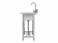 Fregadero de acero inoxidable SucceBuy de un solo seno para uso comercial, 55 x 50 x 95 cm