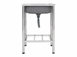 Fregadero de camping Fregadero individual Acero inoxidable Plateado