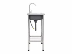 Outlet Fregadero de camping individual con grifo de acero inoxidable Fregadero