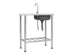 Outlet Fregadero de camping individual con grifo de acero inoxidable Fregadero