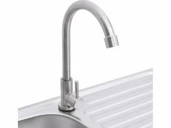 Outlet Fregadero de camping individual con grifo de acero inoxidable Fregadero
