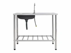 Sale Fregadero de camping individual con grifo de acero inoxidable Fregadero