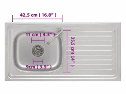 Sale Fregadero de camping individual con grifo de acero inoxidable Fregadero