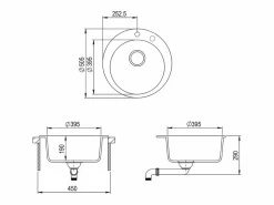 Vicco Fregadero de cocina 50.5x50.5x19 valencia