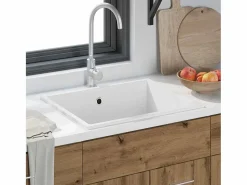 Fregadero de cocina 54 x 44 x 20 cm Granito Blanco