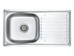 Hot Fregadero de cocina con colador y sifón de acero inoxidable Fregadero