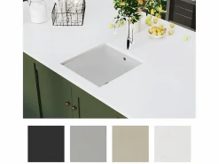 Outlet Fregadero de cocina con un seno granito ES461814 Blanco