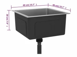 Fregadero de cocina de acero inoxidable hecho a mano