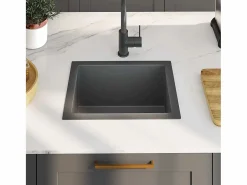 Hot Fregadero de cocina de acero inoxidable hecho a mano Negro
