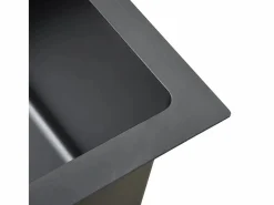 Hot Fregadero de cocina de acero inoxidable hecho a mano Negro