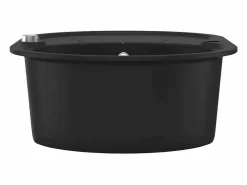 Clearance Fregadero de cocina de granito de un seno ovalado Negro