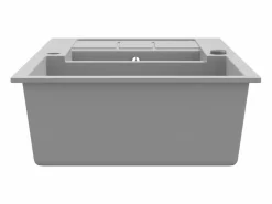 Fregadero de cocina de granito de dos senos Gris