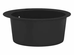 Fregadero de cocina de granito de un seno redondo Negro