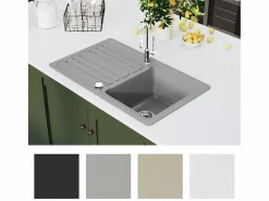 Fregadero de cocina de granito con escurridor reversible