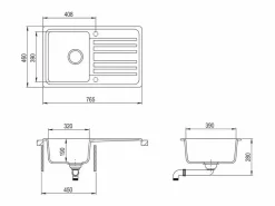 Fregadero de cocina de granito con escurridor reversible