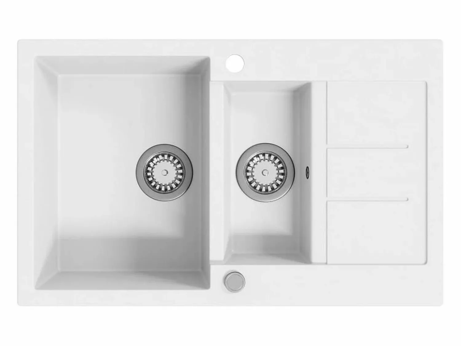 Sale Fregadero de cocina de granito doble Blanco