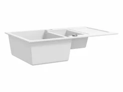 Sale Fregadero de cocina de granito doble Blanco