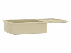 Fregadero de cocina de granito, fregadero individual, color Beige