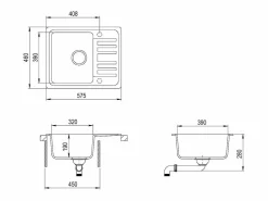 Outlet Fregadero de cocina de granito Blanco