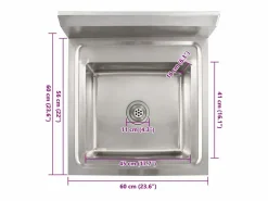 Fregadero de cocina Fregadero individual Acero inoxidable