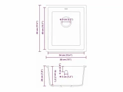 Online Fregadero de cocina 38 x 44 x 20 cm Granito Fregadero