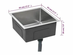 Hot Fregadero de cocina hecho a mano de acero inoxidable Fregadero
