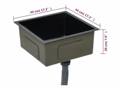 Hot Fregadero de cocina hecho a mano de acero inoxidable Negro
