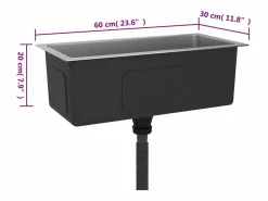 Hot Fregadero de cocina hecho a mano de acero inoxidable Plateado