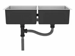 Outlet Fregadero de cocina hecho a mano de acero inoxidable Plateado