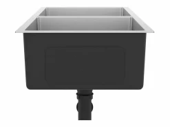 Outlet Fregadero de cocina hecho a mano de acero inoxidable Plateado