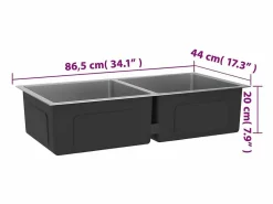 Outlet Fregadero de cocina hecho a mano de acero inoxidable Plateado