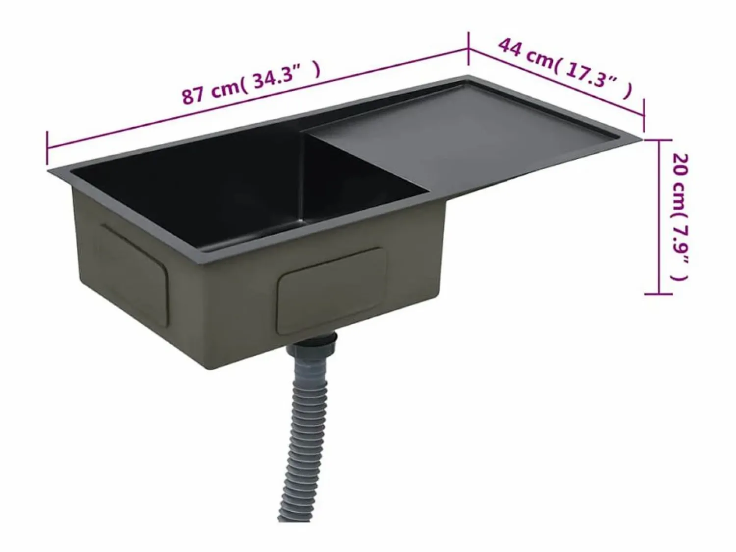 Hot Fregadero de cocina hecho a mano de acero inoxidable Fregadero