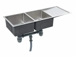 New Fregadero de cocina hecho a mano de acero inoxidable Plateado