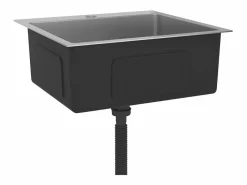 Fregadero de cocina hecho a mano de acero inoxidable Plateado
