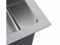 Fregadero de cocina hecho a mano de acero inoxidable Plateado