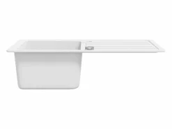 Fregadero de cocina reversible de granito crema de un seno con escurridor