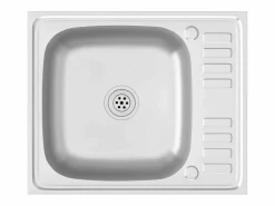 Fregadero de cocina y escurridor 600x500x155 mm acero inoxidable