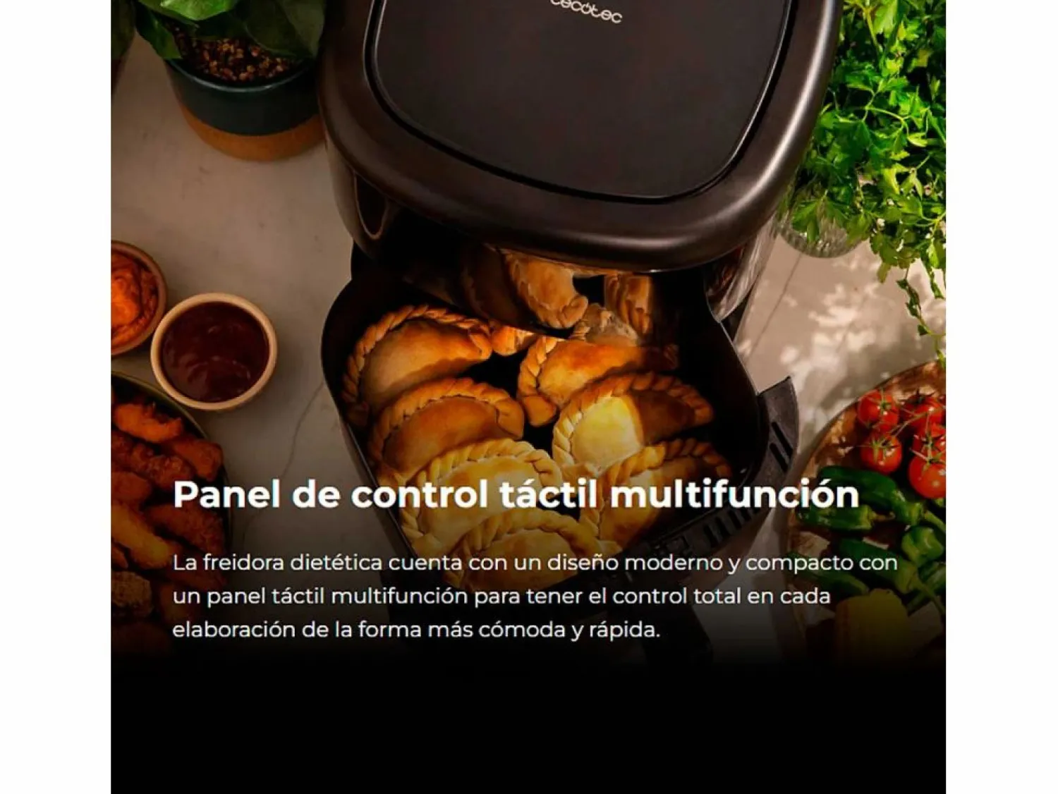 Sale Freidora de aire Cecotec Cecofry Bombastik 6000 1700W 6L 12 modos de cocinado Negro