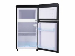 Hauss Spole Frigorífico estilo retro de 72L con iluminación LED - Congelador de 21L - Negro