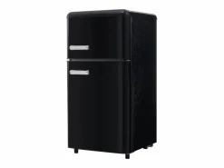 Hauss Spole Frigorífico estilo retro de 72L con iluminación LED - Congelador de 21L - Negro