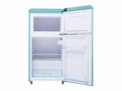 Discount Hauss Spole Frigorífico estilo retro de 72L con 2 puertas e iluminación LED - Congelador de 21L - Azul-verde Azul verdoso